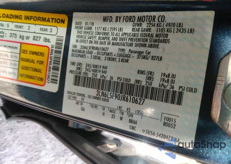 2018 Lincoln Mkz Reserve z USA, uszkodzony, nr VIN 3LN6L5F90JR610627